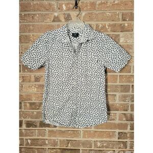 Obey Worldwide Paisley Print White & Black Pocket Short Sleeve Button Down , Men